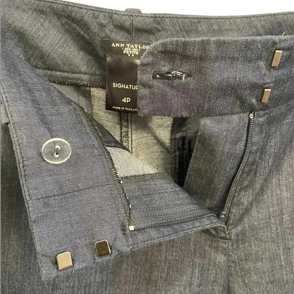 Ann Taylor Signature Line dark denim blue colored slacks sz 4P - Picture 3 of 5